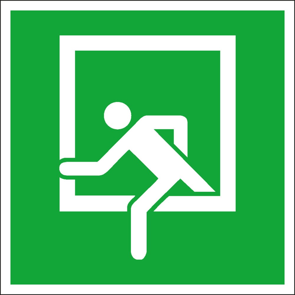 SafetyMarking® Notausstieg, HxB 200 x 200 mm, Alu HI