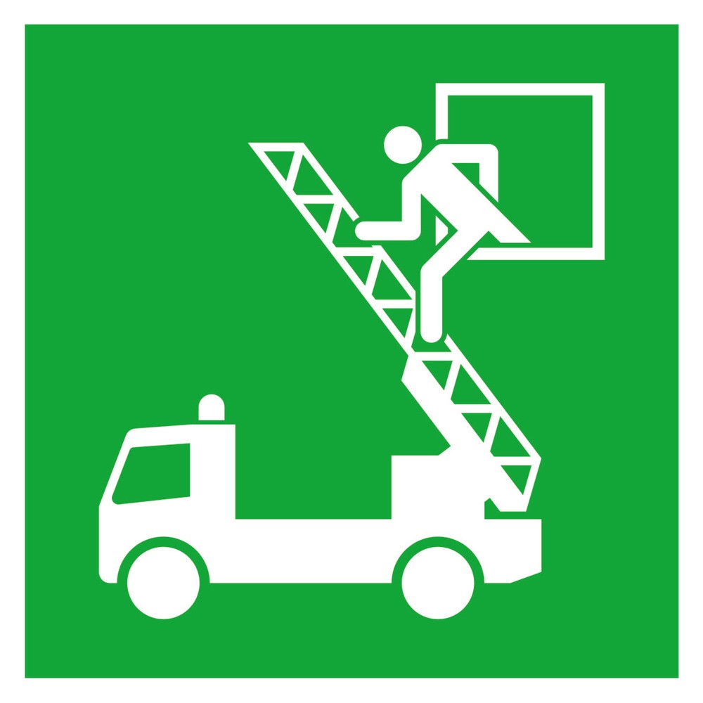 SafetyMarking® Rettungsausstieg, HxB 200 x 200 mm, Alu HI