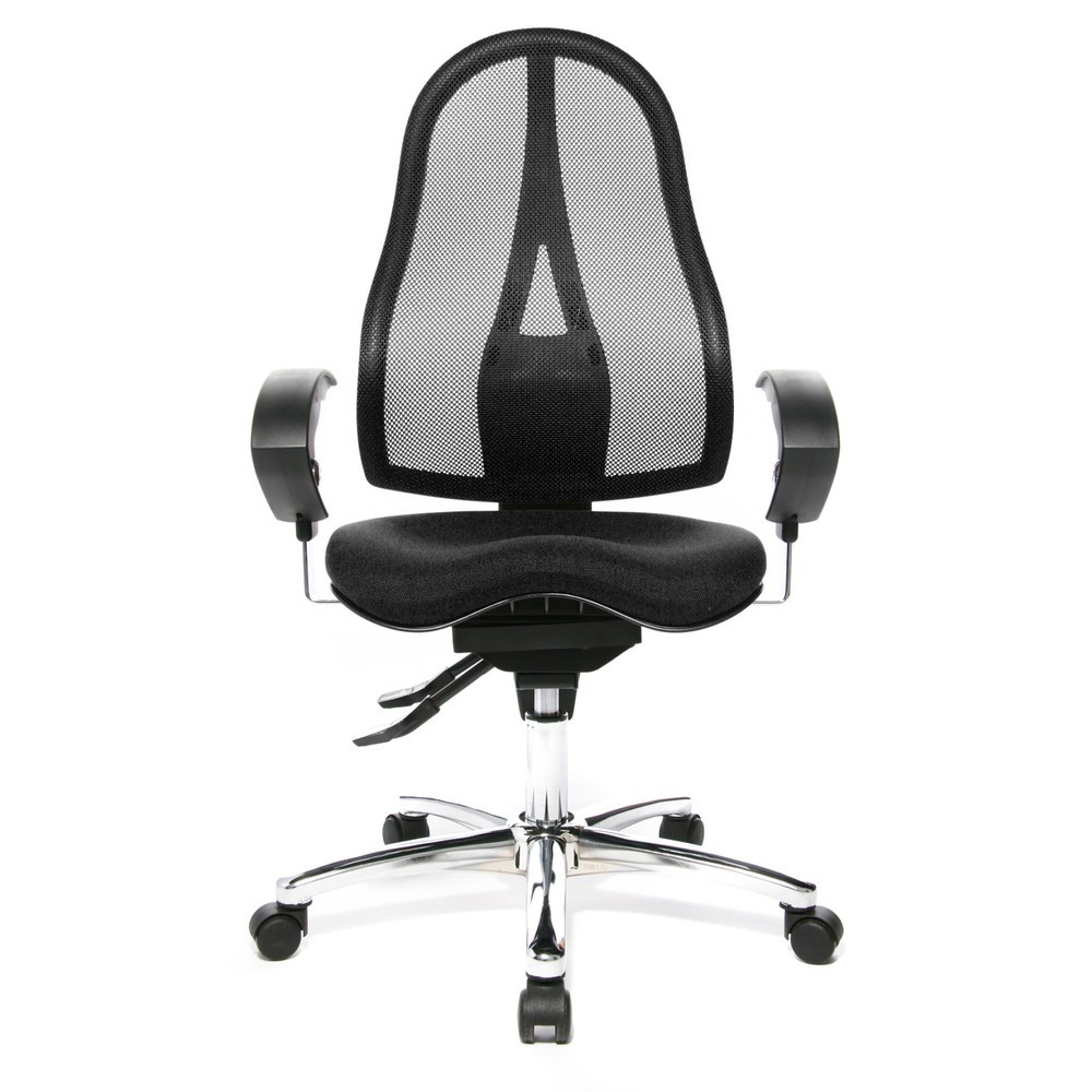 Topstar® Bürodrehstuhl Ortho 15, Netzrücken, höhenverstellbare Armlehnen, anthrazit