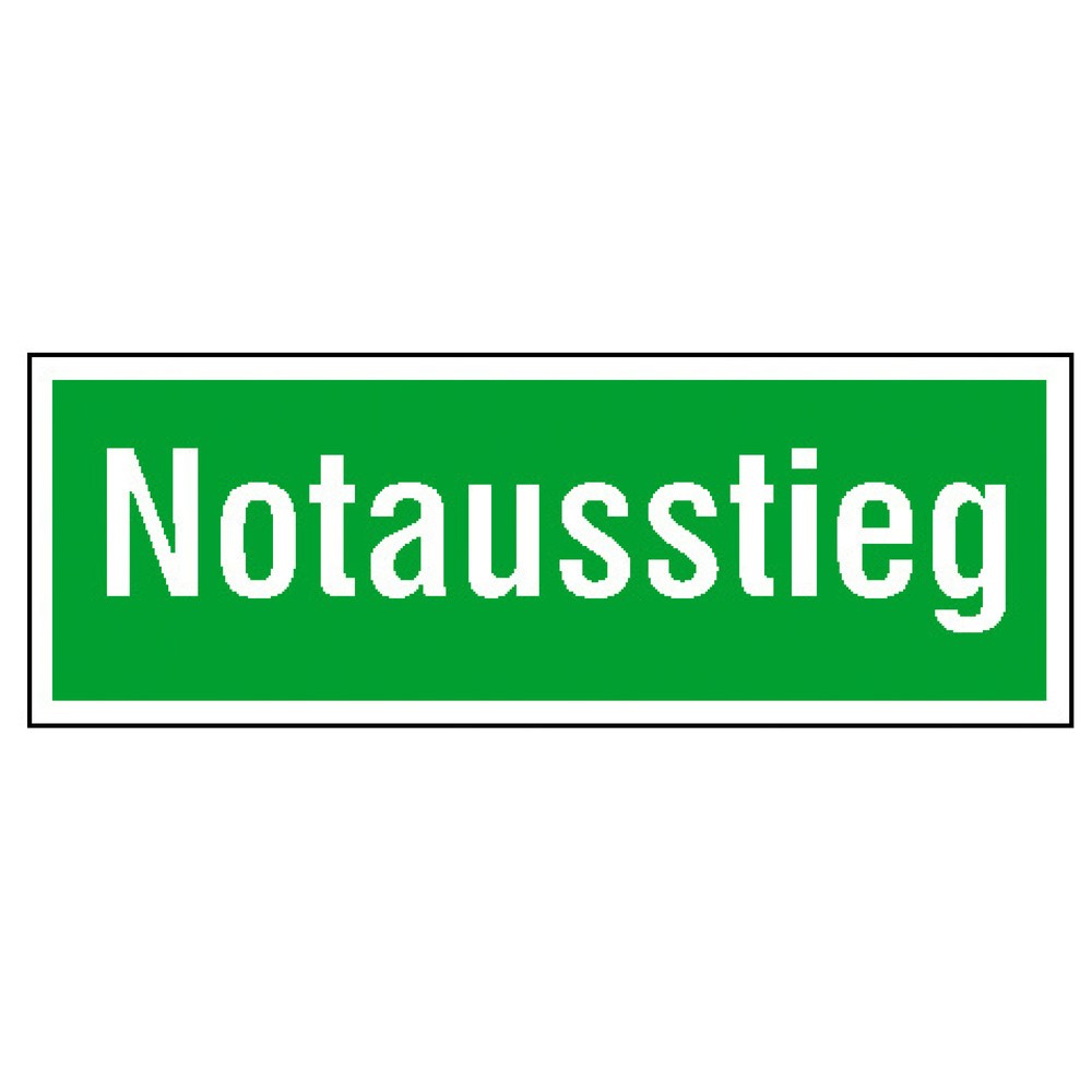 SafetyMarking® "Notausstieg", HxB 105 x 300 mm, Alu HI