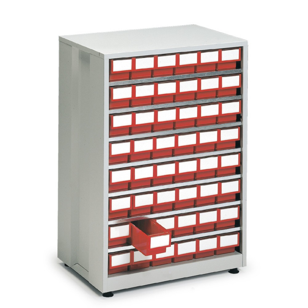 TRESTON Schubladenmagazin, 48 Schubladen, rot