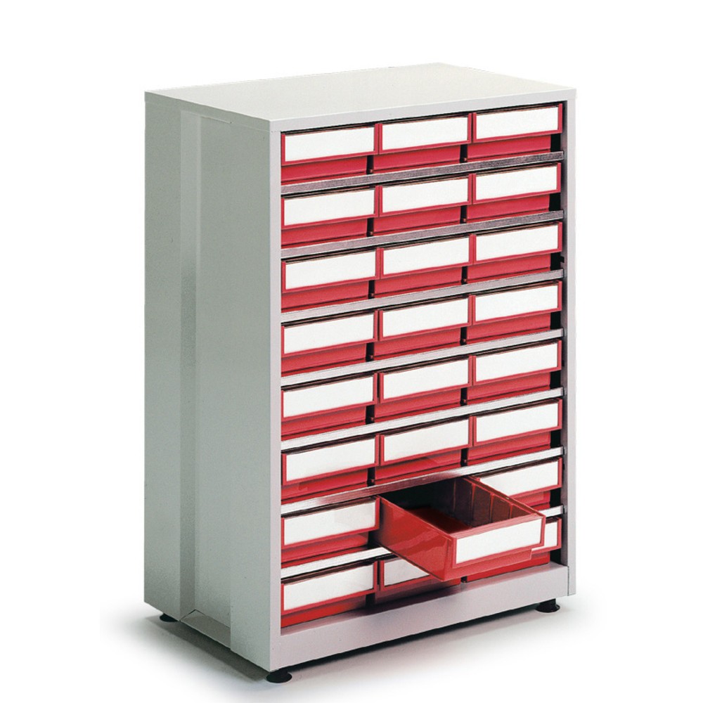 TRESTON Schubladenmagazin, 24 Schubladen, rot
