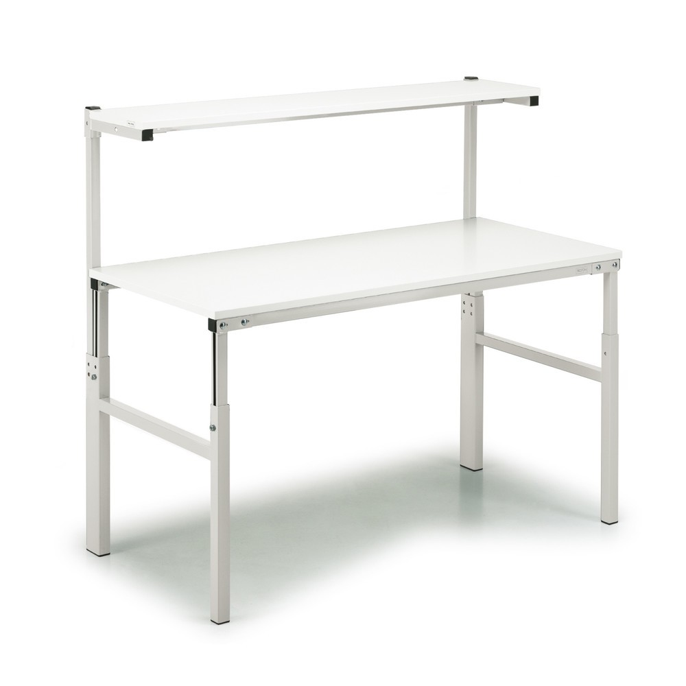 TRESTON TPH-Arbeitstisch mit Etagenboard, ESD, manuell höhenverstellbar, BxT 1.500 x 700 mm