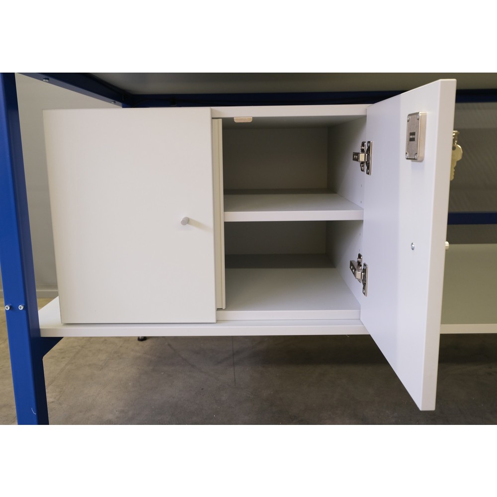 Schrank für DAHMEN Packtische Classic und Multiplex, abschließbar, verstellbarer Zwischenboden