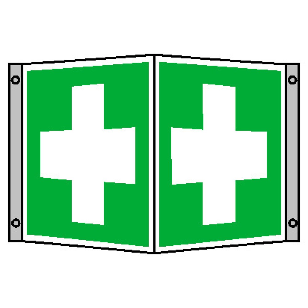 SafetyMarking® Erste Hilfe, Winkel, HxB 200 x 200 mm, Alu HI