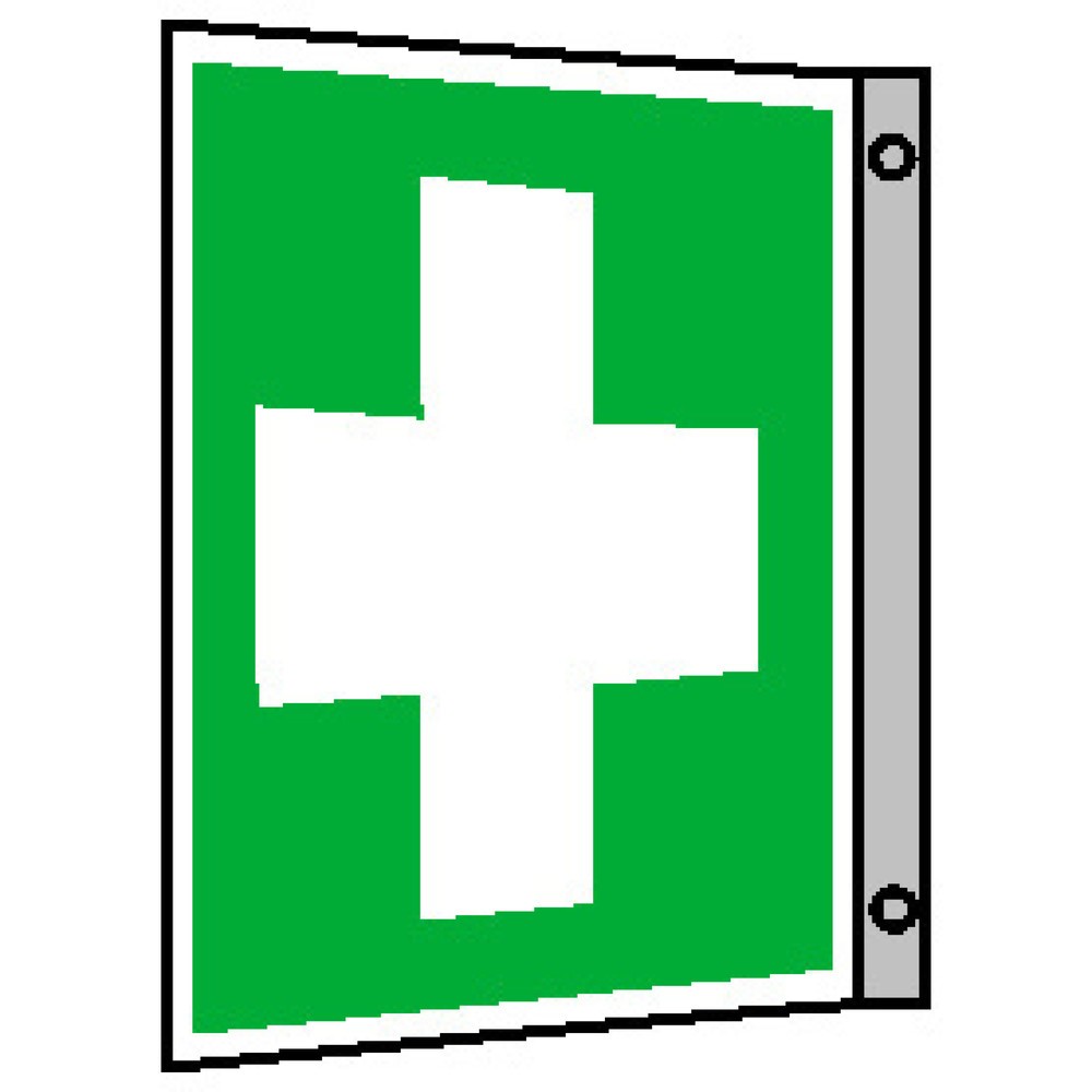 SafetyMarking® Erste Hilfe, Fahne, HxB 200 x 200 mm, Alu HI