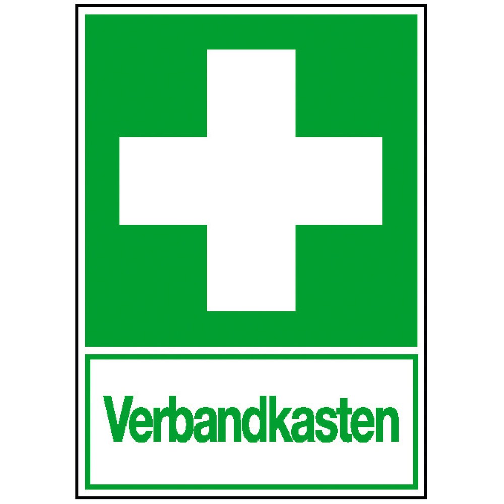 SafetyMarking® Verbandkasten, Bild + Text, HxB 300 x 200 mm, Alu HI