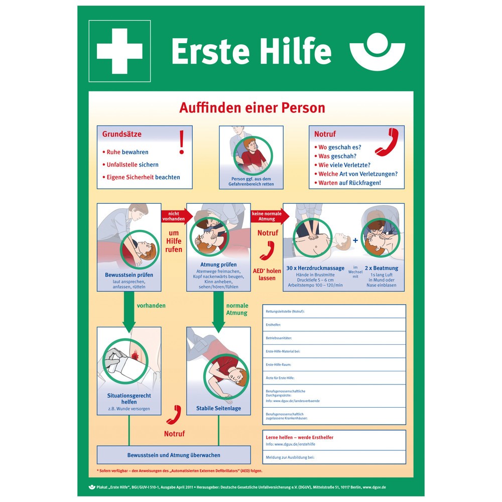 SafetyMarking® Anleitung zur ersten Hilfe, HxB 560 x 400 mm