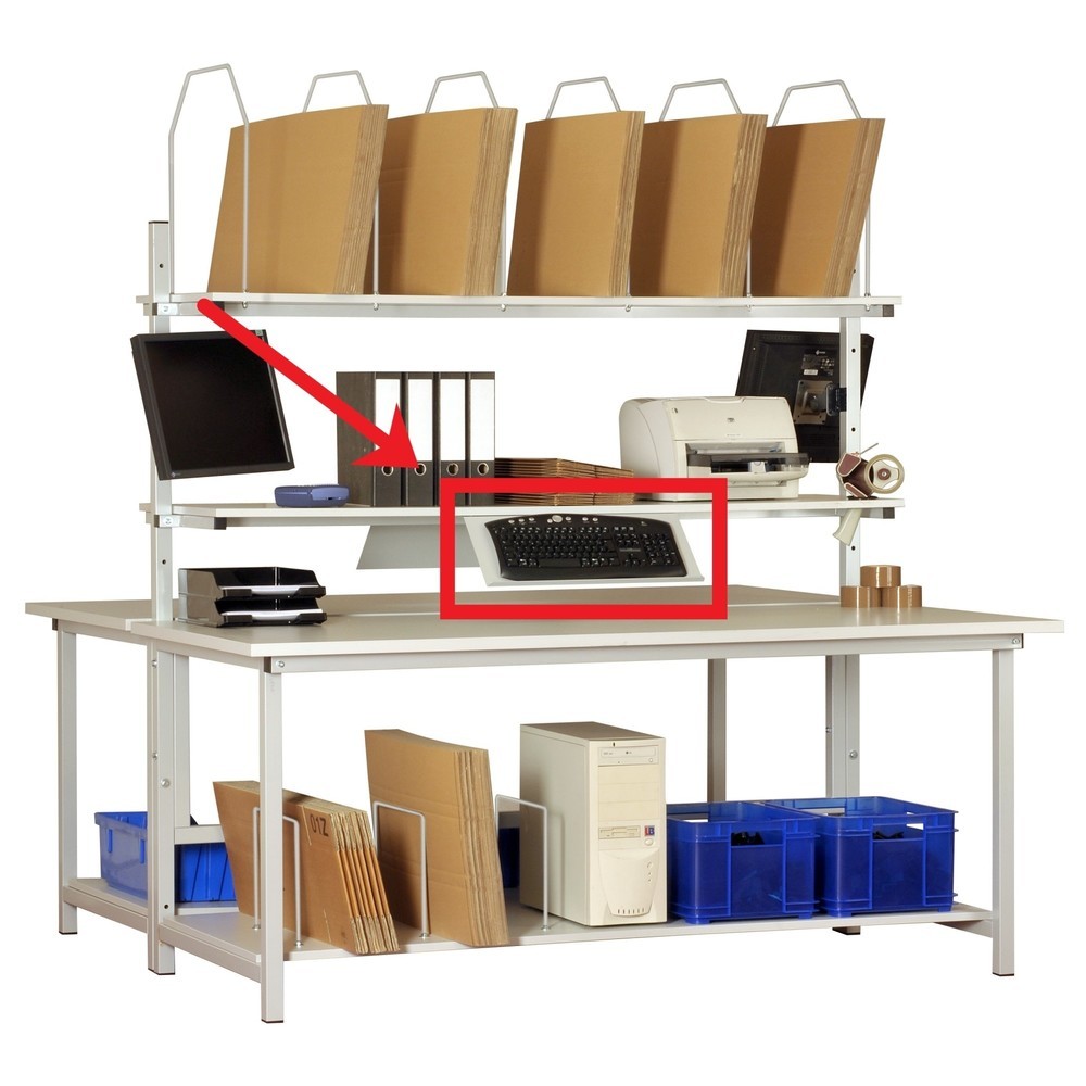 Tastaturablage für DAHMEN Packtische, BxT 300 x 150 mm