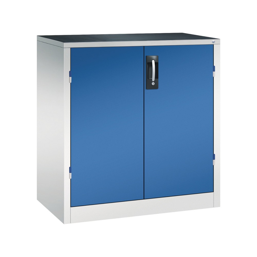 C+P Schwerlastschrank mit 1 Fachboden, HxBxT 1.000 x 930 x 500 mm, lichtgrau, enzianblau
