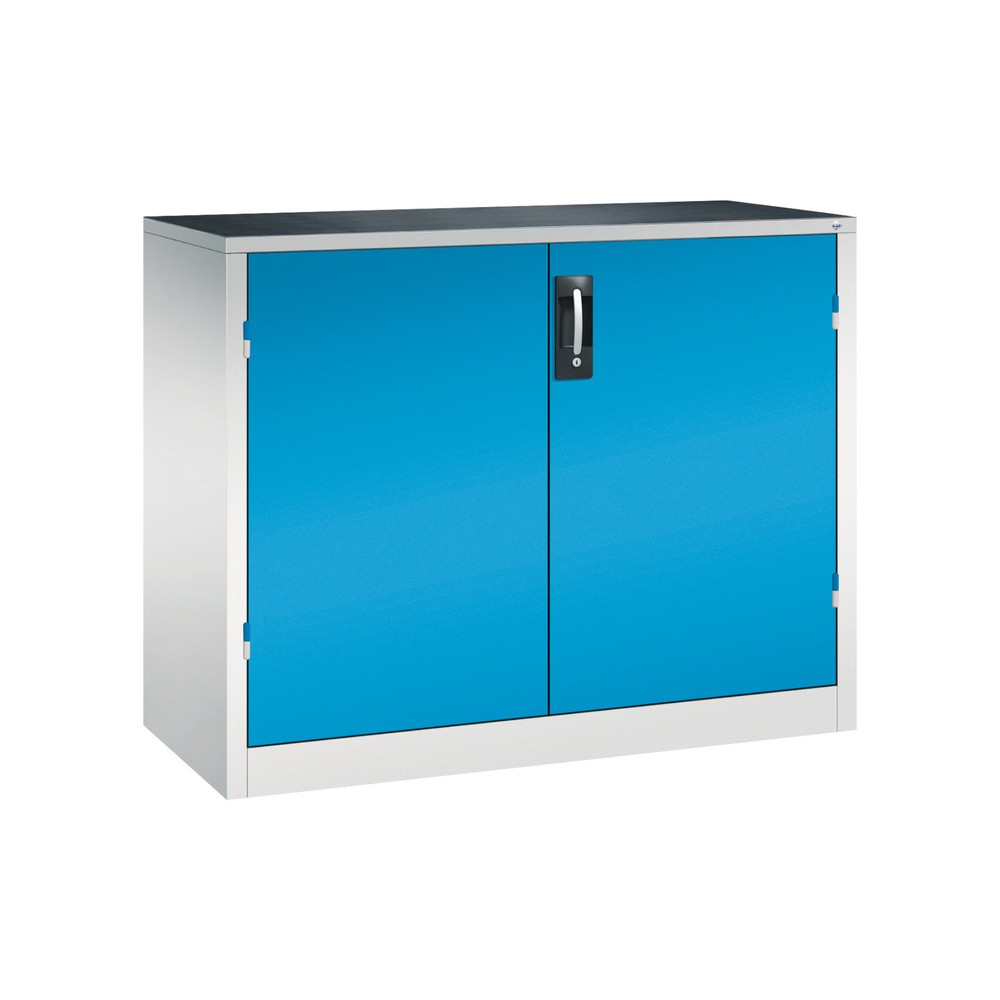 C+P Schwerlastschrank mit 1 Fachboden, HxBxT 1.000 x 1.200 x 500 mm, lichtgrau, lichtblau