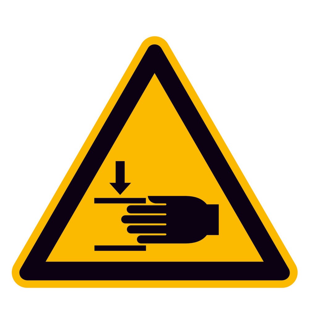 SafetyMarking® Warnung vor Handverletzungen, Seitenlänge 100 mm, Alu