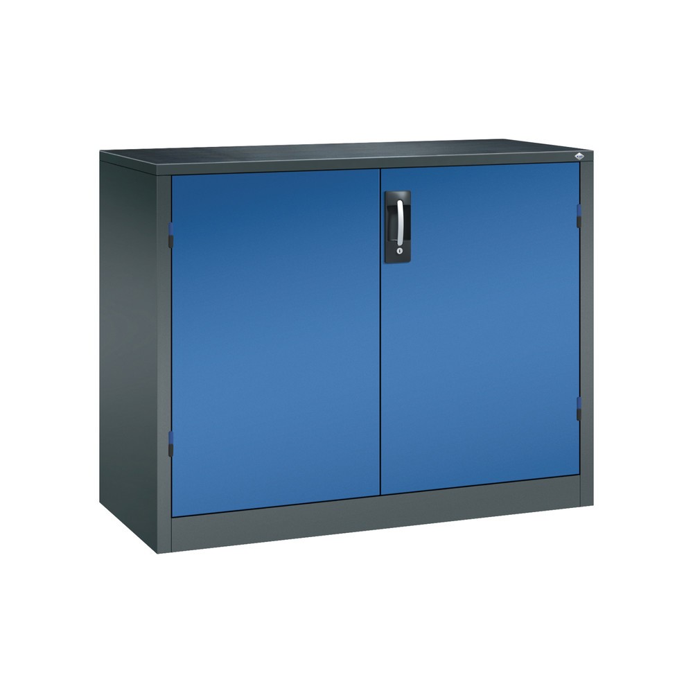 C+P Schwerlastschrank mit 1 Fachboden, HxBxT 1.000 x 1.200 x 500 mm, anthrazitgrau, enzianblau