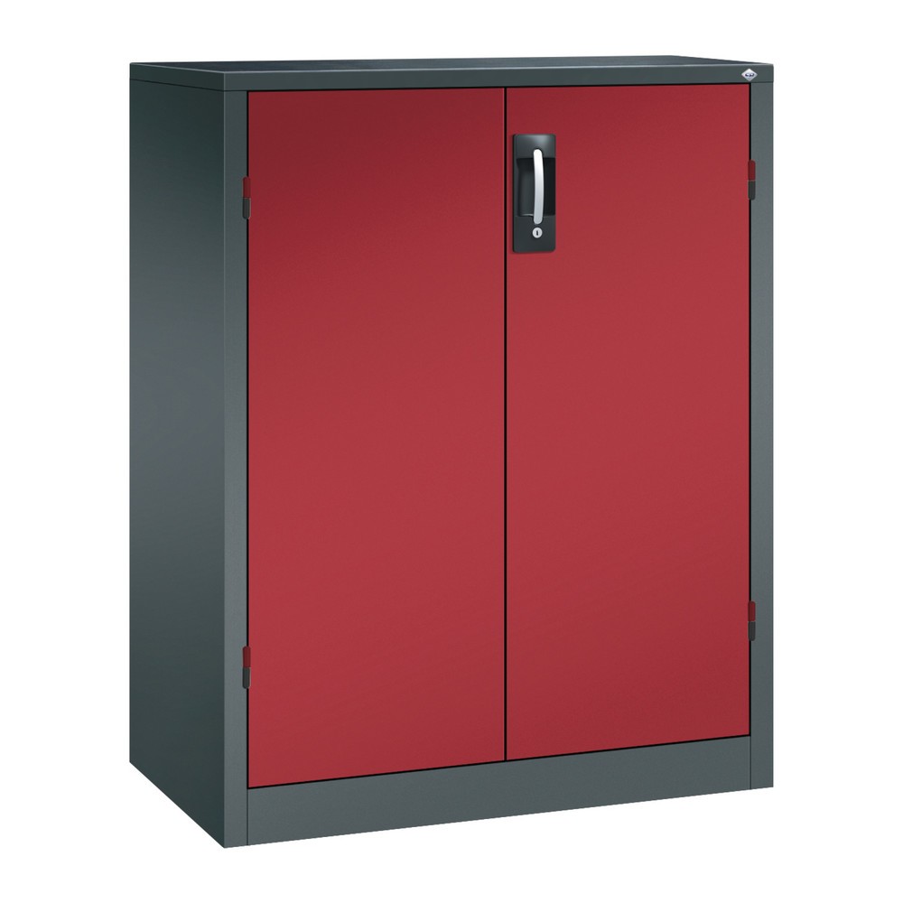 C+P Schwerlastschrank mit 2 Fachböden, HxBxT 1.200 x 930 x 500 mm, anthrazitgrau, rubinrot