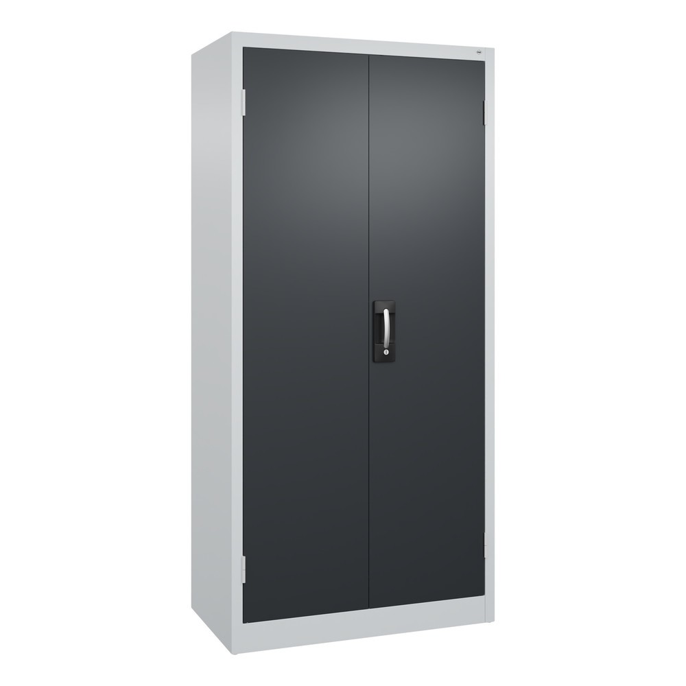 C+P Schwerlastschrank mit 4 Fachböden, HxBxT 1.950 x 930 x 500 mm, lichtgrau, schwarzgrau