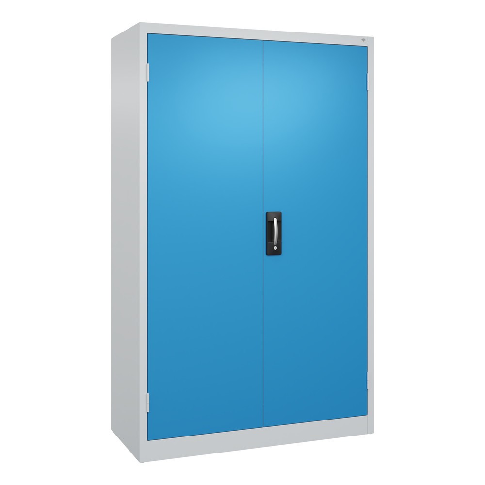 C+P Schwerlastschrank mit 4 Fachböden, HxBxT 1.950 x 1.200 x 500 mm, lichtgrau, lichtblau