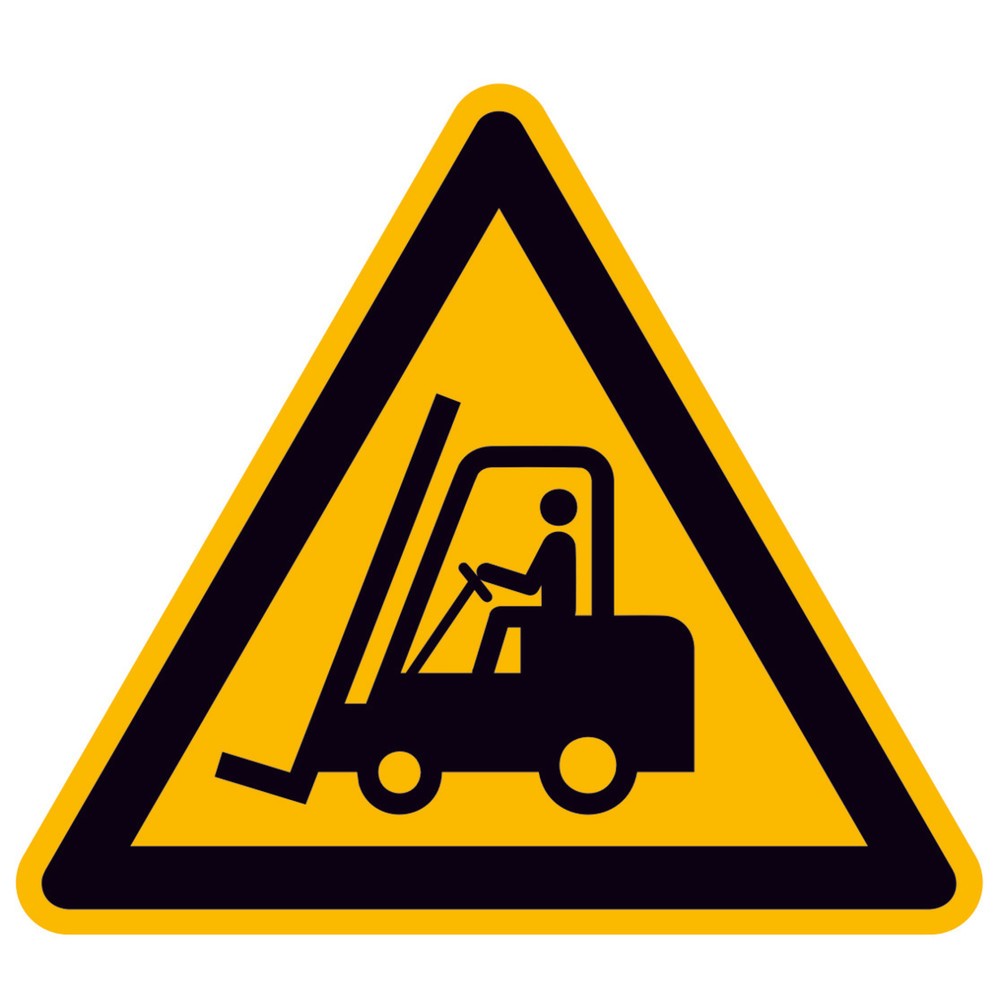 SafetyMarking® Warnung vor Flurförderzeugen, Seitenlänge 200 mm, Alu