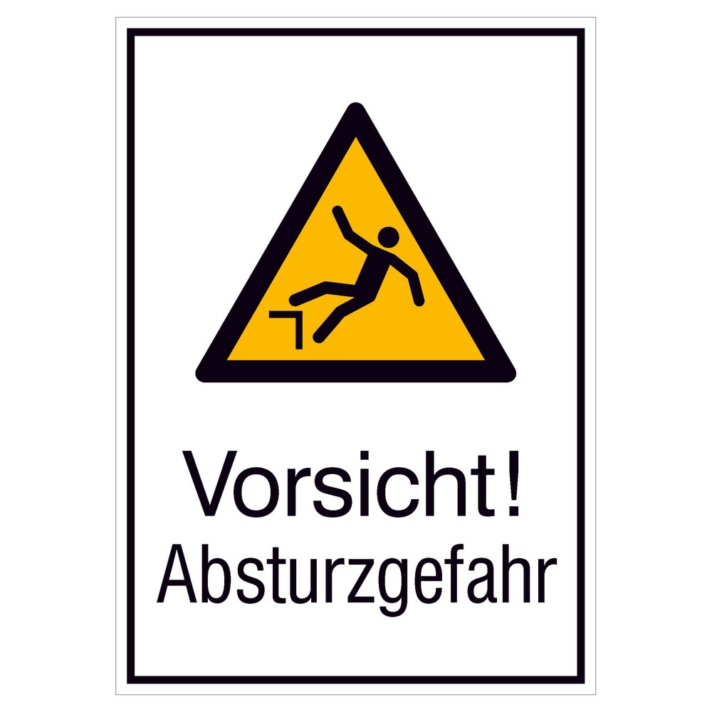 SafetyMarking® "Vorsicht! Absturzgefahr", HxB 185 x 131 mm, Folie
