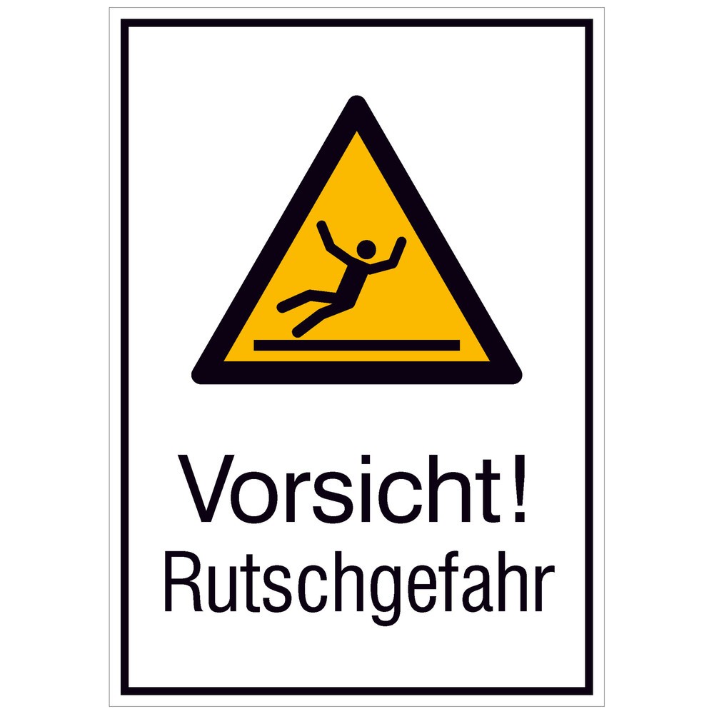 SafetyMarking® "Vorsicht! Rutschgefahr", HxB 371 x 262 mm, Alu