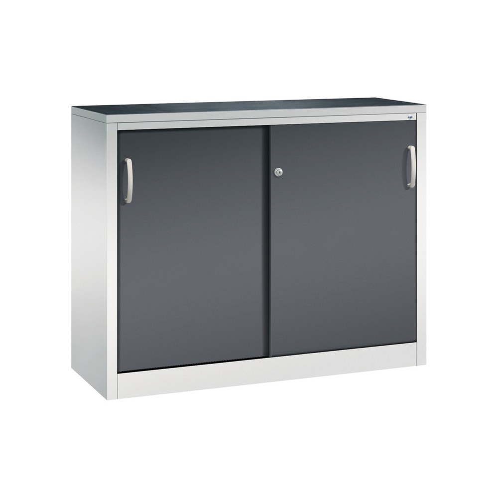 C+P Werkstatt-Beistellschrank mit 1 Fachboden, HxBxT 1.000 x 1.200 x 400 mm, lichtgrau, schwarzgrau