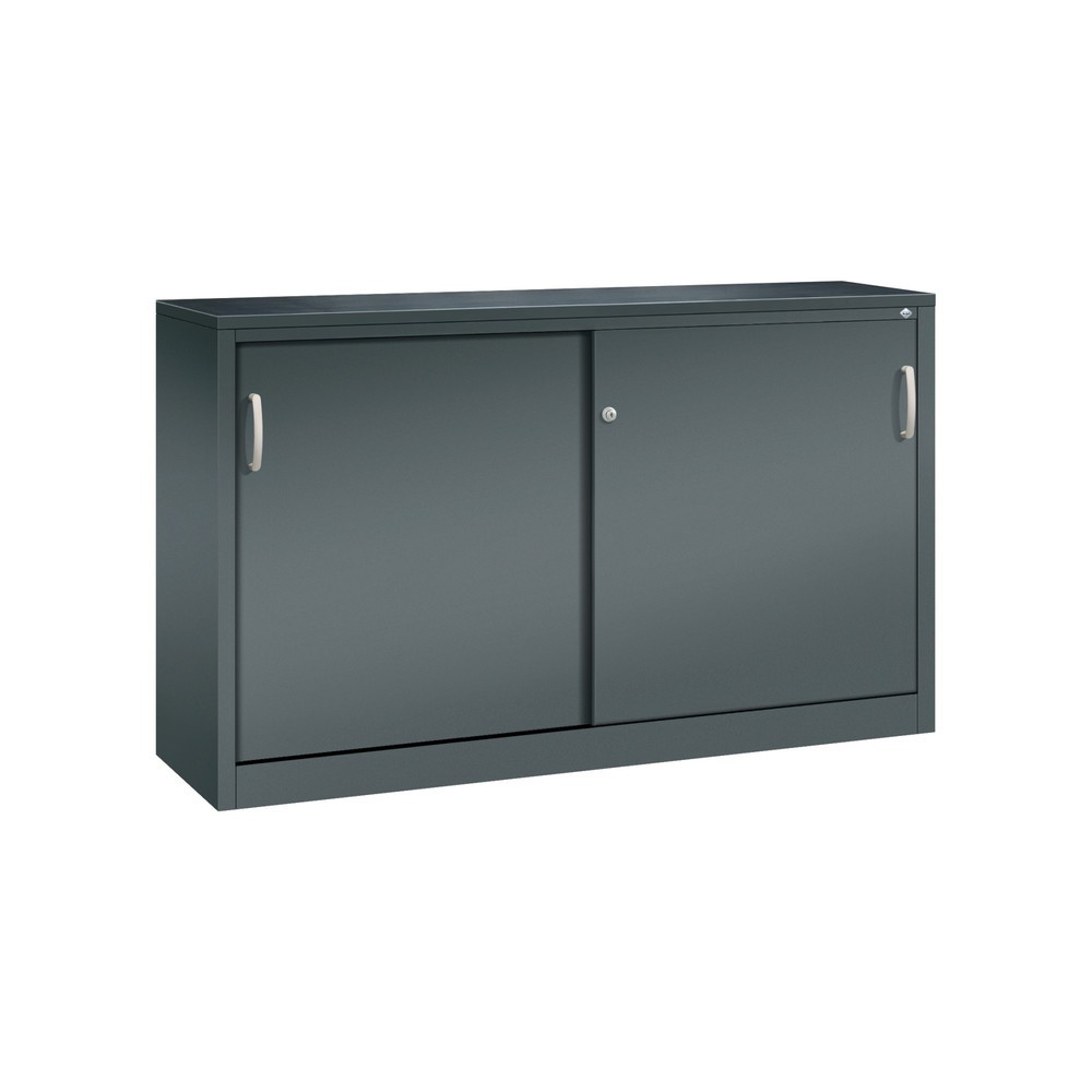C+P Werkstatt-Beistellschrank mit 2 Fachböden, HxBxT 1.000 x 1.600 x 400 mm, Trennwand, anthrazitgrau, anthrazitgrau