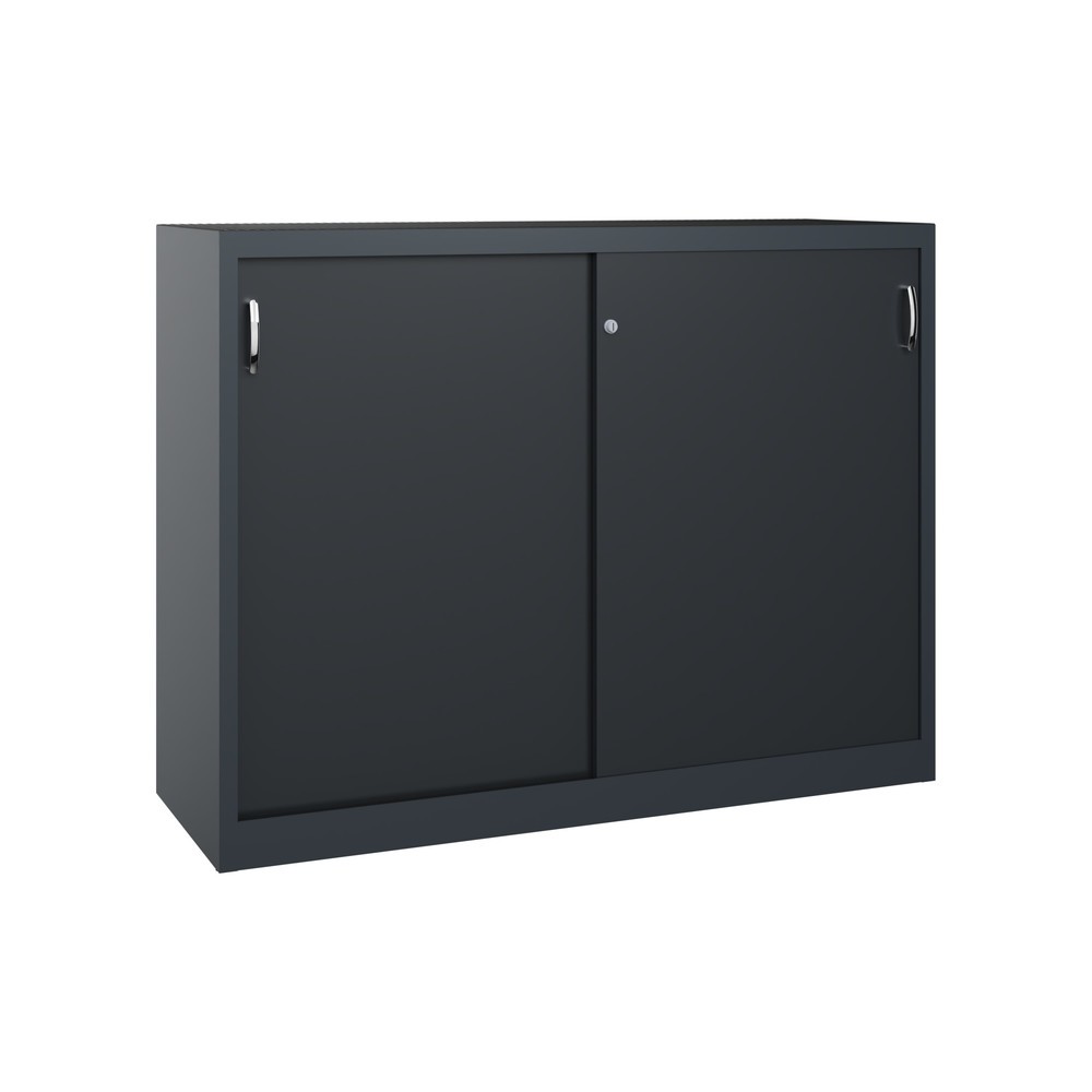 C+P Schwerlast-Schiebetürenschrank, HxBxT 1.200 x 1.600 x 500 mm, 4 Fachböden, anthrazitgrau, schwarzgrau
