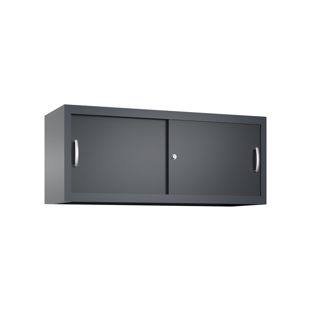 Aufsatzschrank für C+P Werkstatt-Schiebetürenschrank, HxBxT 500 x 1.200 x 400 mm, anthrazitgrau, schwarzgrau
