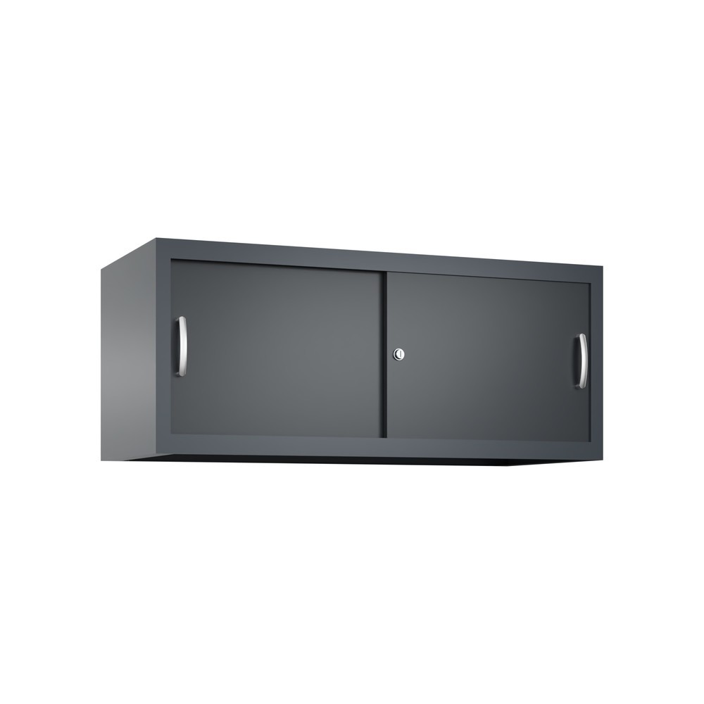 Aufsatzschrank für C+P Werkstatt-Schiebetürenschrank, HxBxT 500 x 1.200 x 500 mm, anthrazitgrau, schwarzgrau