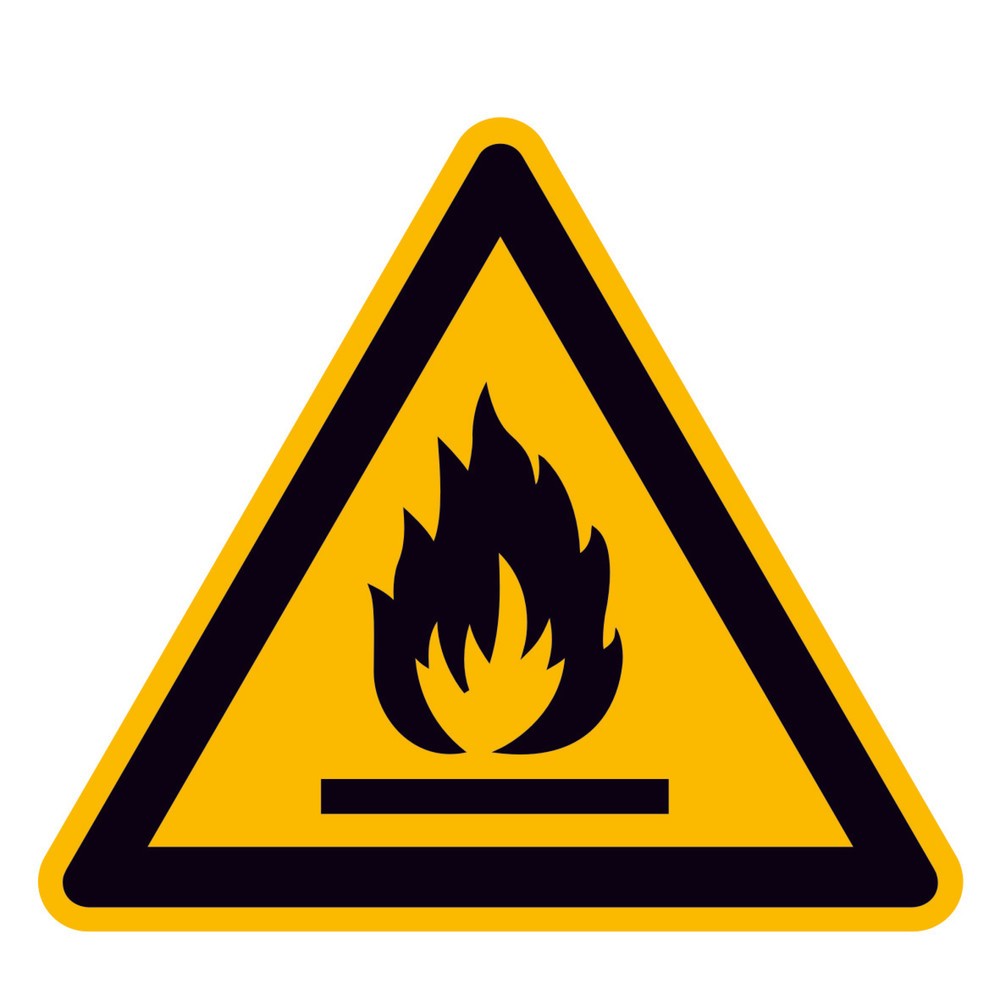 SafetyMarking® Warnung vor feuergefährlichen Stoffen, Seitenlänge 315 mm, Alu