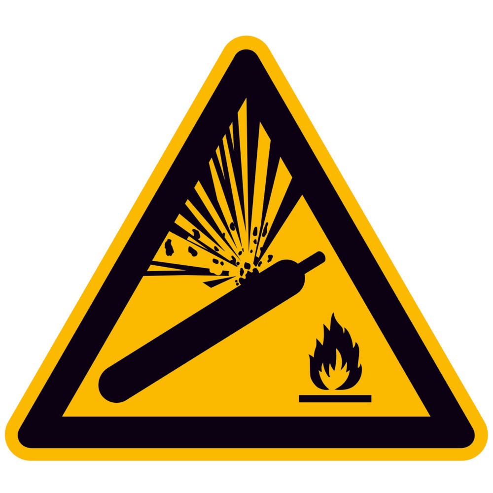 SafetyMarking® Warnung vor Gasflaschen, Seitenlänge 315 mm, Alu
