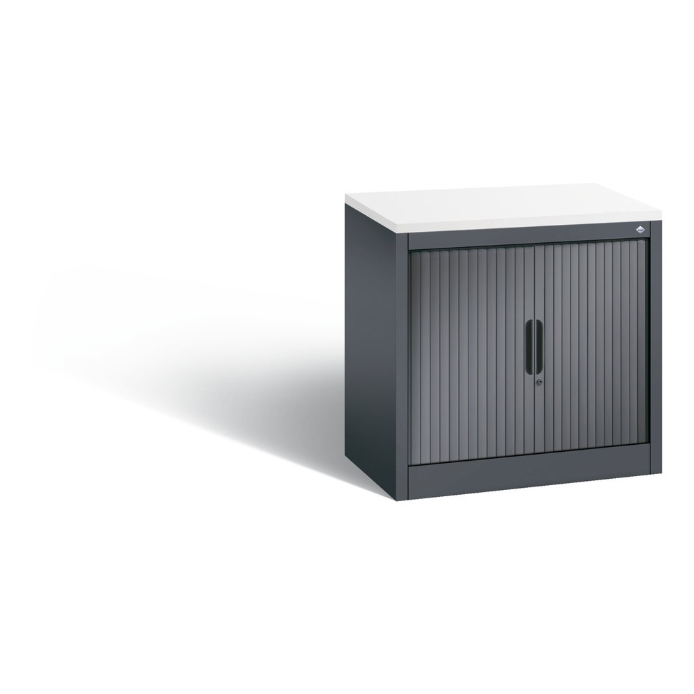 C+P Anstell-Querrollenschrank, 1 1/2 OH, Breite 800 mm, schwarzgrau, weiss