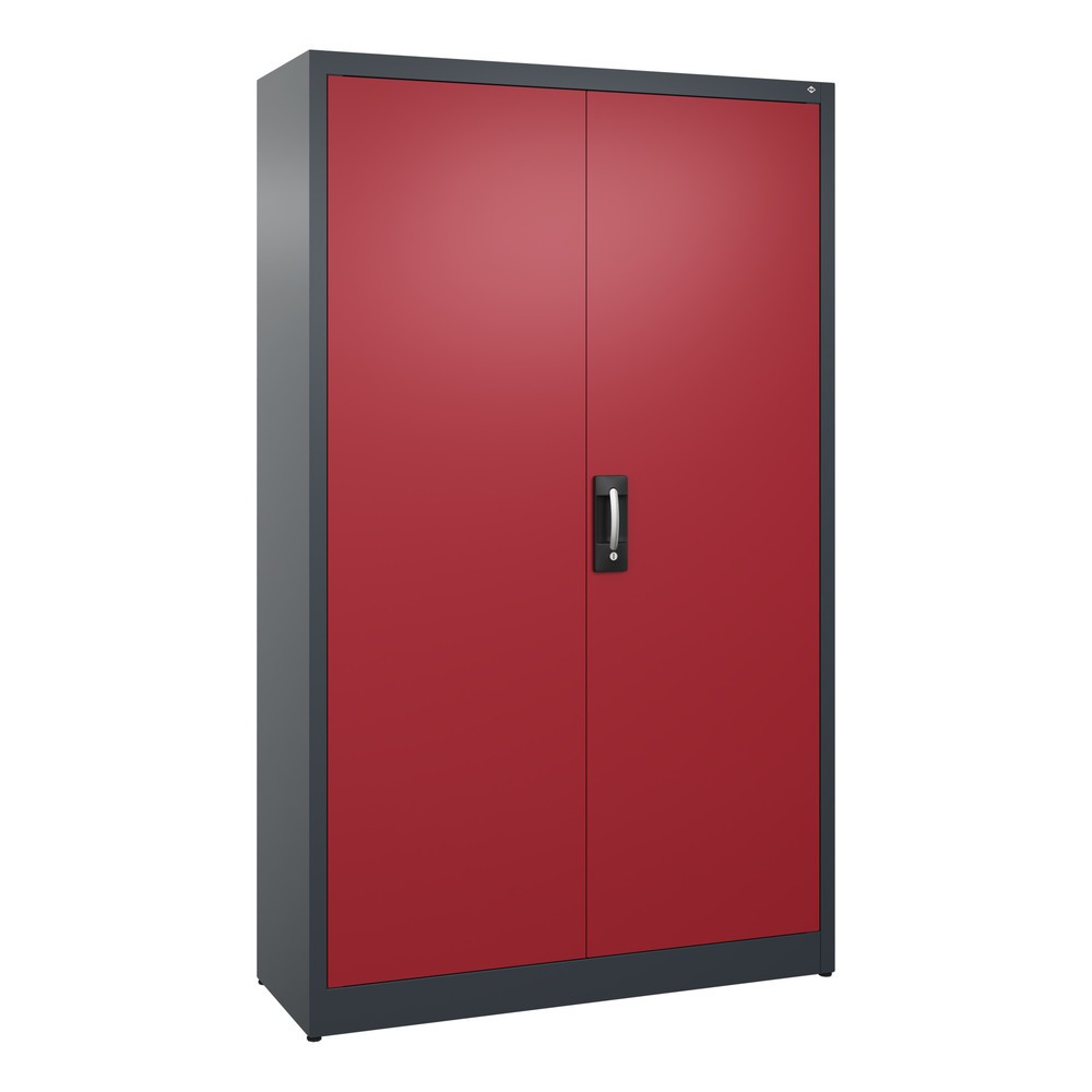 C+P Flügeltürenschrank, 5 OH, HxBxT 1.950 x 1.200 x 400 mm, anthrazitgrau, rubinrot