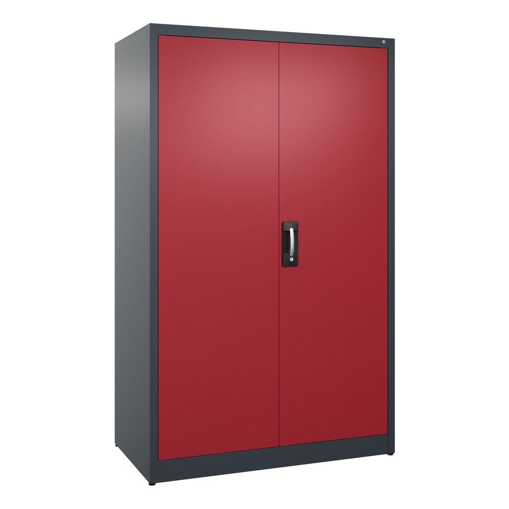 C+P Flügeltürenschrank, 5 OH, HxBxT 1.950 x 1.200 x 600 mm, anthrazitgrau, rubinrot