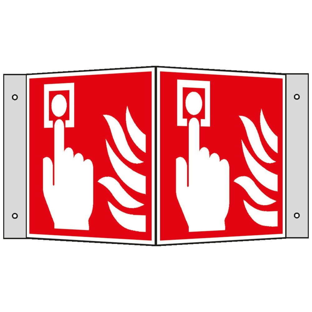SafetyMarking® Brandmelder (manuell), Winkel, HxB 200 x 200 mm, Alu HI
