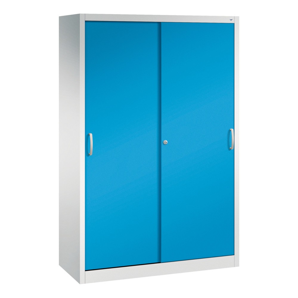 C+P Schiebetürenschrank, HxBxT 1.950 x 1.200 x 500 mm, lichtgrau, lichtblau