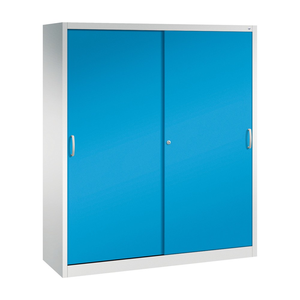 C+P Schiebetürenschrank, HxBxT 1.950 x 1.600 x 500 mm, lichtgrau, lichtblau