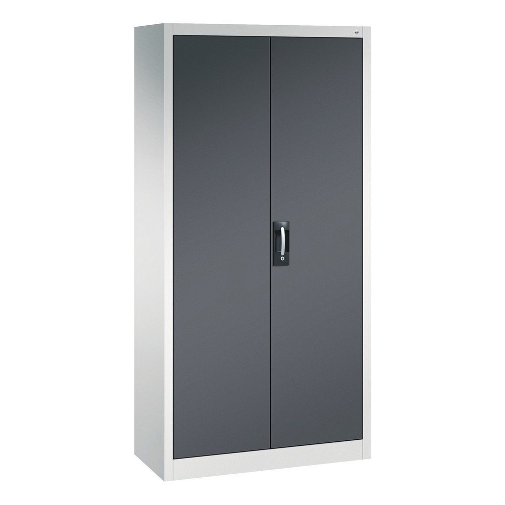 C+P Flügeltürenschrank mit 21 Fächern, HxBxT 1.950 x 930 x 400 mm, lichtgrau, schwarzgrau