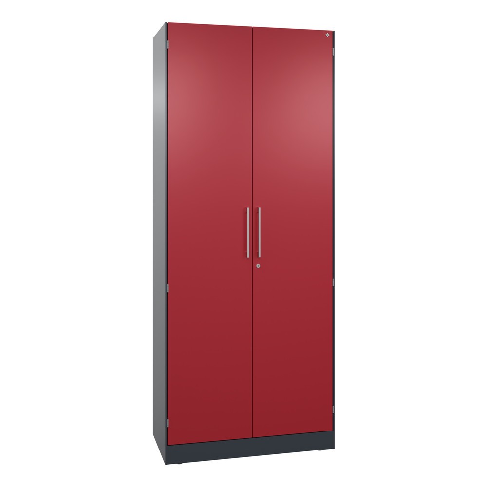 C+P Flügeltürenschrank Asisto, 5 OH, Breite 800 mm, anthrazitgrau, rubinrot