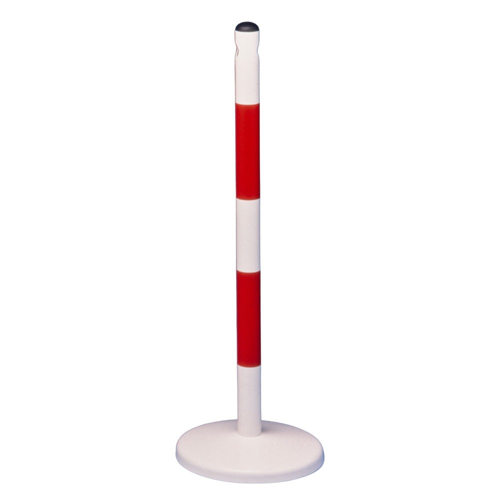 MOTTEZ Metallpfosten auf Grundplatte, Höhe 900 mm, weiss und rot