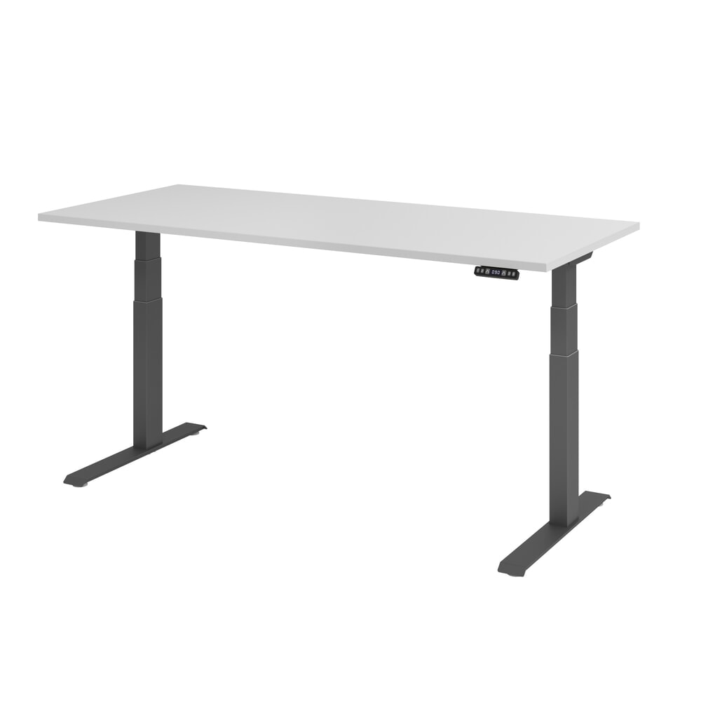 Hammerbacher Elektrisch höhenverstellbarer Schreibtisch 2-stufig, Memory-Schalter, C-Fuß, BxT 1.800 x 800 mm, grau, graphit