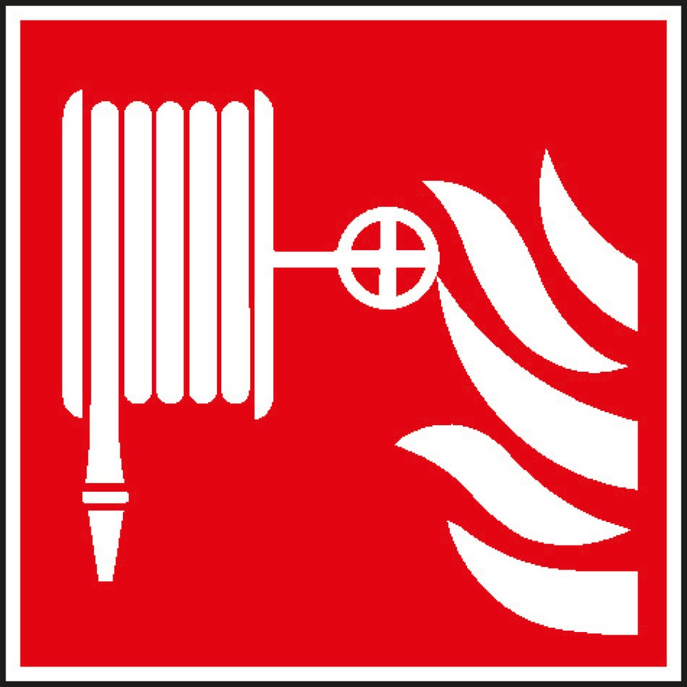 SafetyMarking® Löschschlauch mit Flammen, HxB 150 x 150 mm, Alu HI