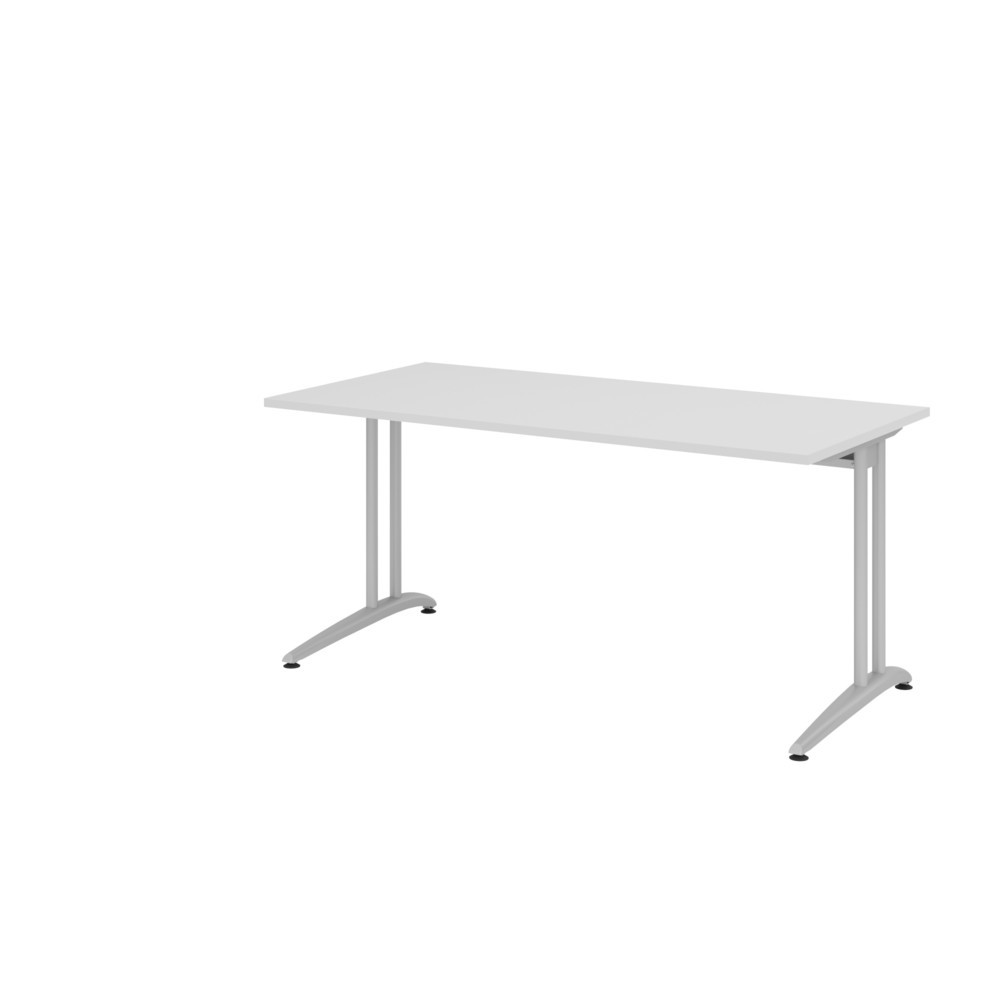 Hammerbacher Büro-Schreibtisch Akzent, C-Fuss Gestell, Hx BxT 740 x 1.600 x 800 mm, grau