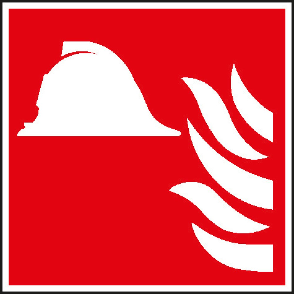 SafetyMarking® Mittel/Geräte zur Brandbekämpfung, mit Flamme, HxB 200 x 200 mm, Alu HI