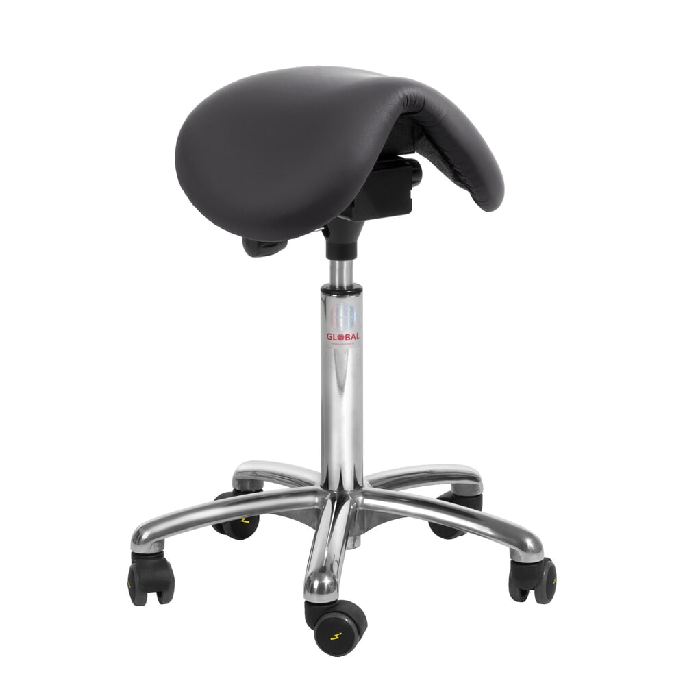 Global Stole A/S ESD-Sattelhocker Dalton Easy seat Alu50, ESD-Rollen, schwarz