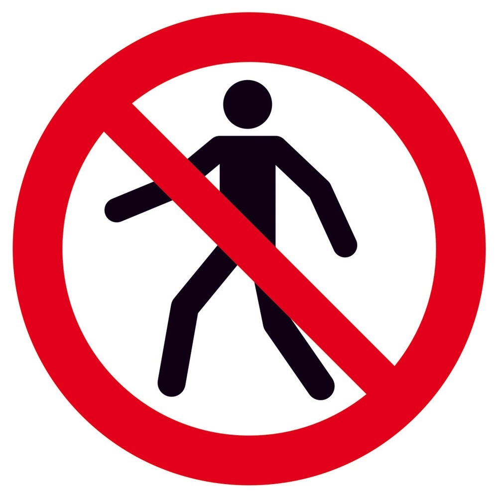 SafetyMarking® Für Fußgänger verboten, Ø 400 mm, Alu