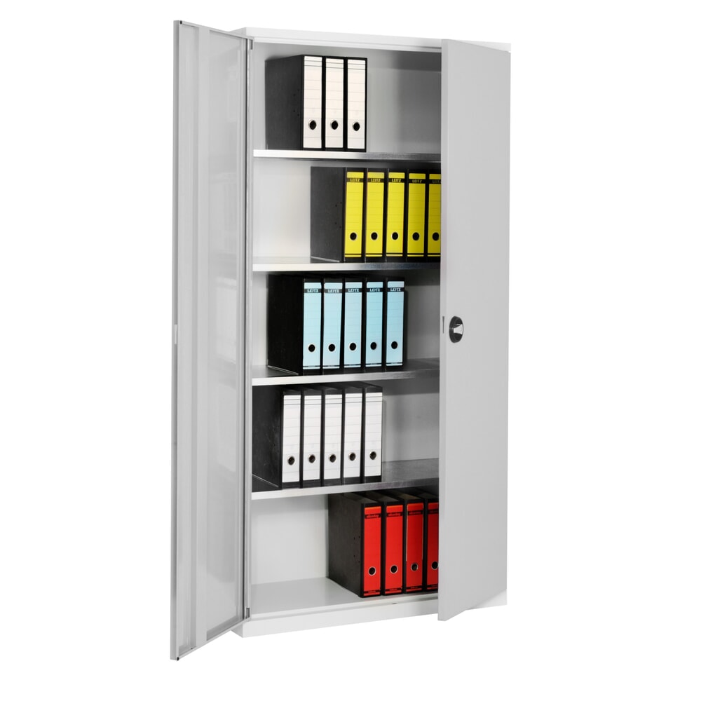 Kappes Systemschrank, 4 Fachböden, Vollblechtür, HxBxT 1950 mm x 1000 mm x 410 mm, lichtgrau