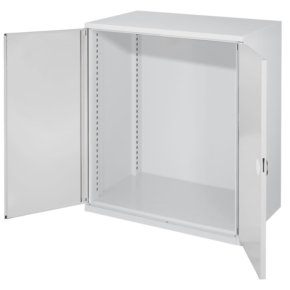 Kappes Schwerlast-Beistellschrank, Leergehäuse, ohne Mitteltrennwand, Doppelwandtür, HxBxT 1.110 x 1.000 x 600 mm, lichtgrau