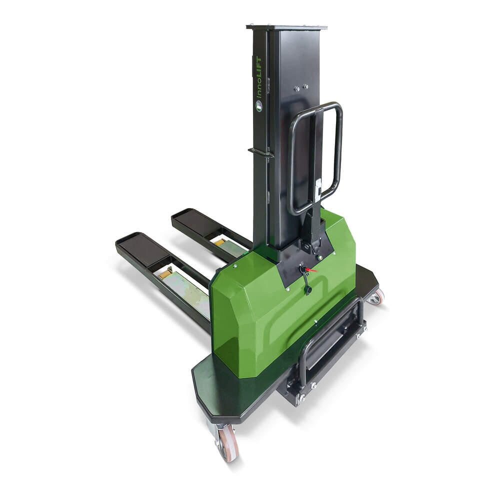 InnoLIFT® Elektro-Hochhubwagen zur Mitnahme, semielektrisch, Tragfähigkeit 1.000 kg, Ladehöhe 900 mm