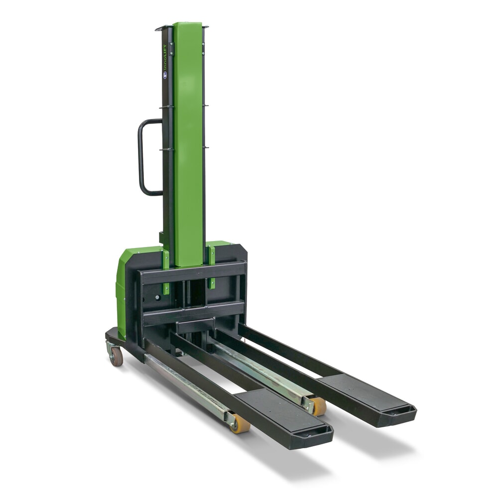InnoLIFT® Elektro-Hochhubwagen zur Mitnahme, semielektrisch, Tragfähigkeit 500 kg, Ladehöhe 1.150 mm