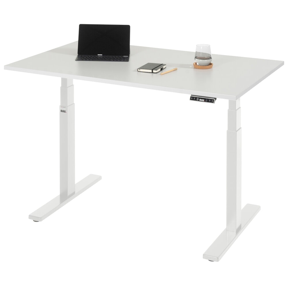 RAU Schreibtisch adlatus 100, elektrisch höhenverstellbar, HxBxT 650-1.300 x 1.250 x 800 mm, lichtgrau, Melamin Arbeitsplatte